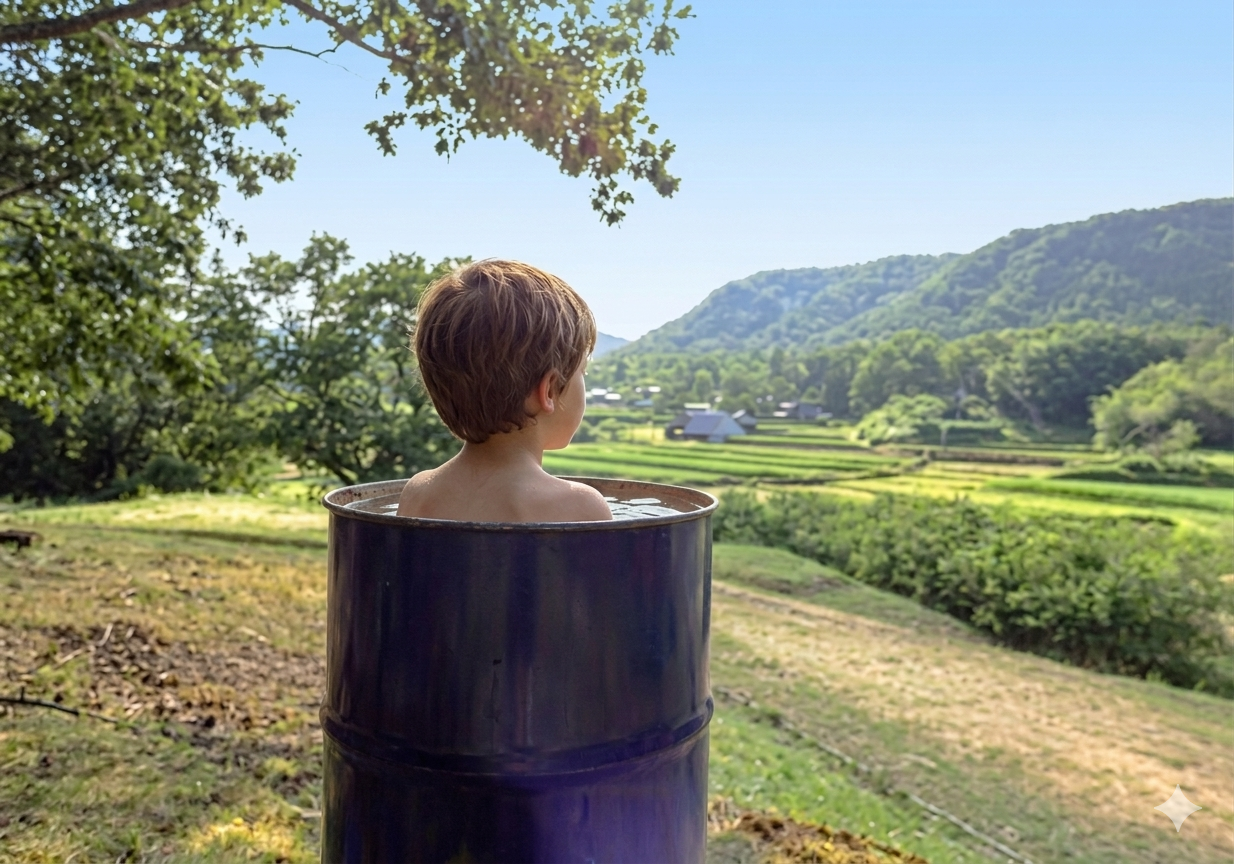 星と山に抱かれて。至高のドラム缶風呂